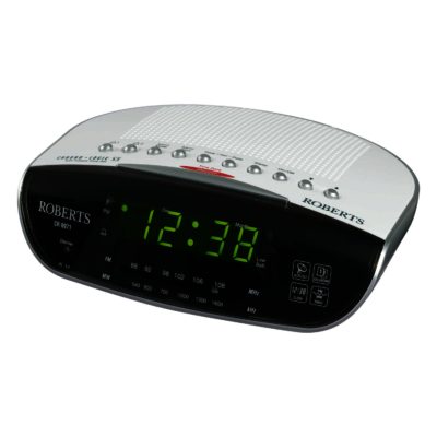 Roberts CR9971 Silver & White - Compact Clock Radio with MW/FM Wavebands Dual Alarm Auto Dimmer Automatic Date & Time Settings Roberts CR9971 Silver & White - Compact Clock Radio with MW/FM Wavebands Dual Alarm Auto Dimmer Automatic Date & Time Settings